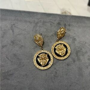 Gold and black earrings